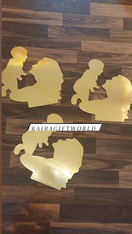 Mom and Baby Gold Cutout