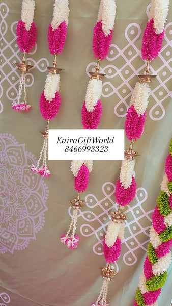 White/Pink Diya Garlands Set!!!