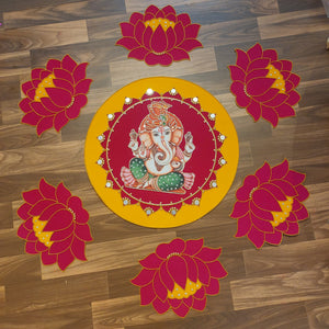 Velvet Ganesha / Pink Lotus Rangoli!!!