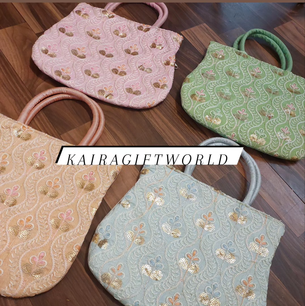 Embroidery Bags in Pastel Shades!!!