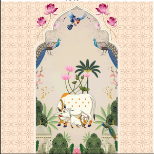 Pichwai Cow/Peacock Backdrop Cloth!!!