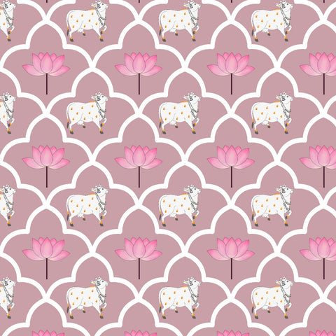 Lotus Pichwai Backdrop Cloth