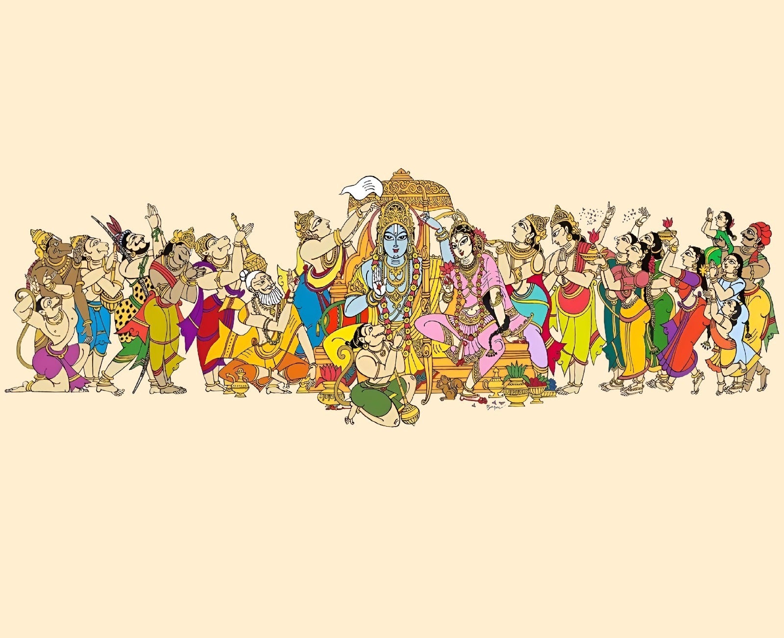 Raama Seetha Backdrop Cloth – KairaGiftWorld
