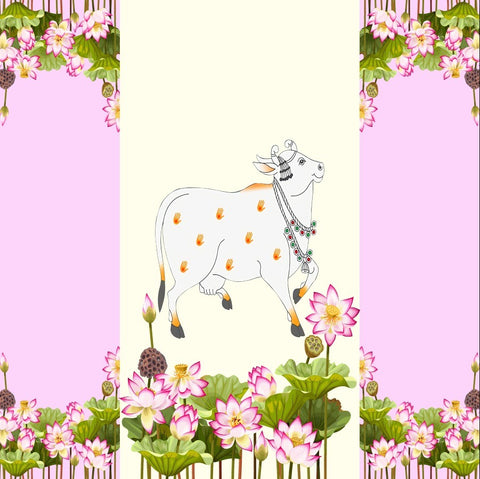 Lite Pink Pichwai Backdrop Cloth