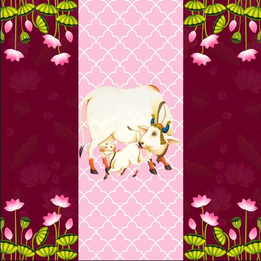 Pink Pichwai Backdrop Cloth