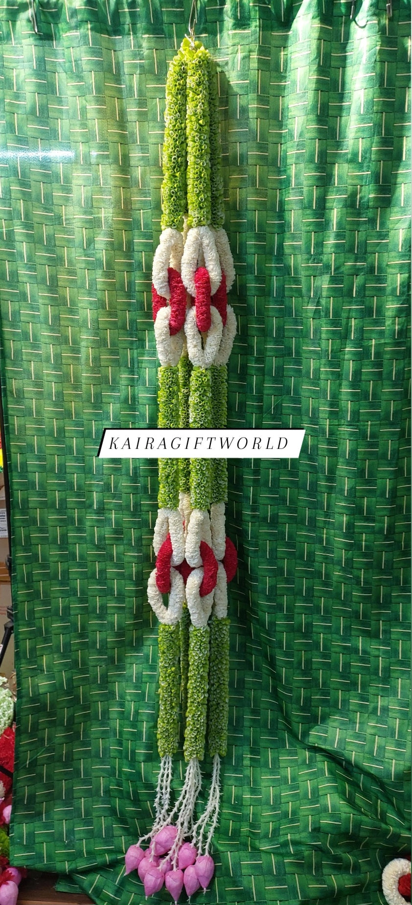 White and Pink Green Loop Garlands!!! - Pair