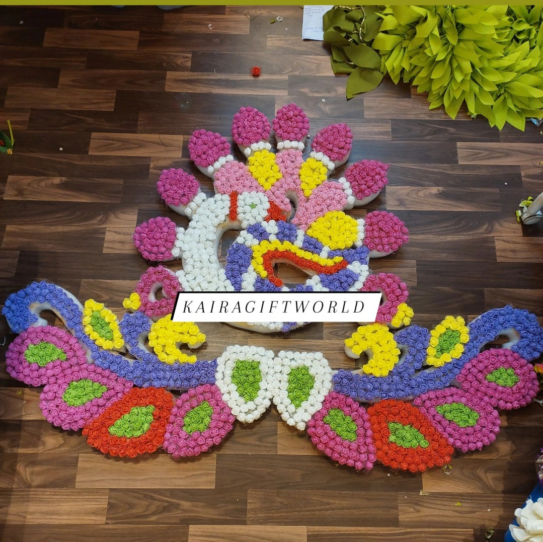 Peacock Floral Backdrop Prop