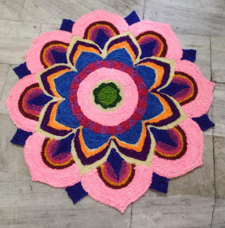 Baby Pink Rangoli Mat – KairaGiftWorld