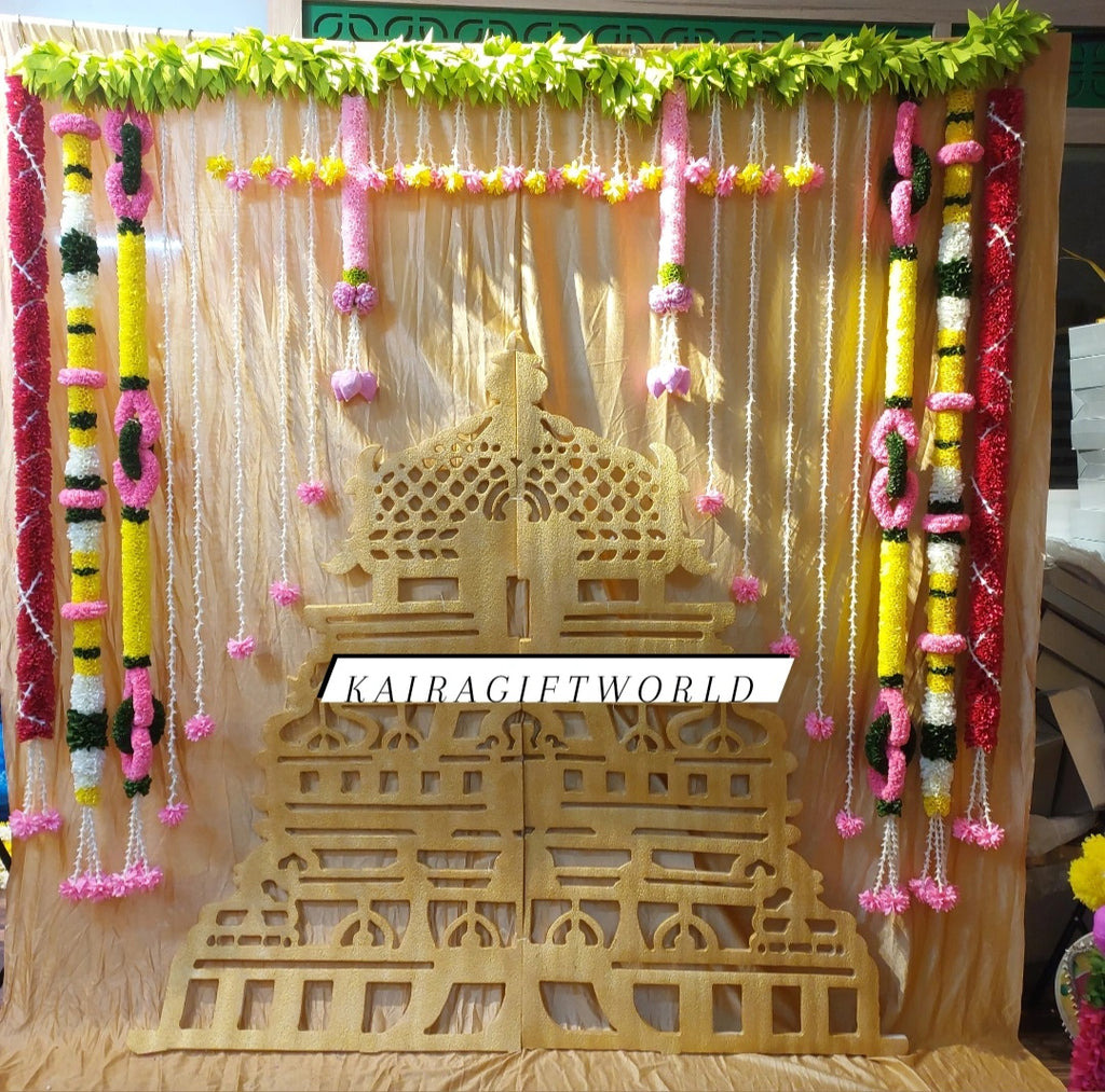 Mandir Backdrop Temple Backdrop Design - 2 – KairaGiftWorld
