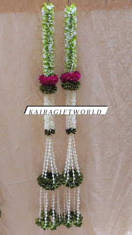 Green/White Garlands!!!Set of 2!!!