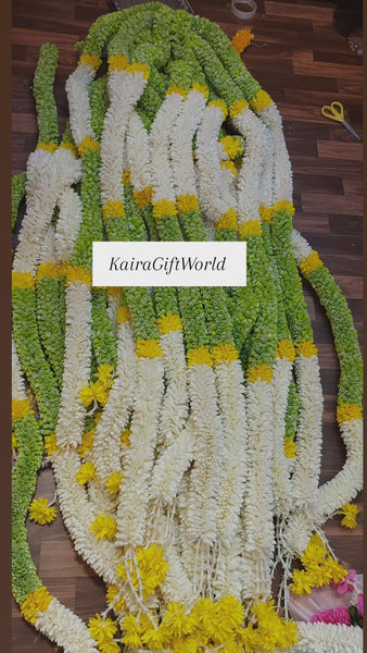 White/Green Garlands!!! Pair