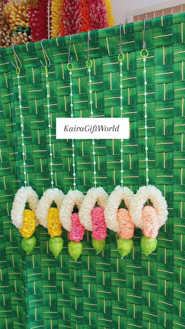 Loop Green Lotus Bud hangings with Jasmine bud string!!!