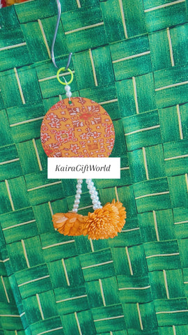 Ikkat Orange Cutout Hangings!!!