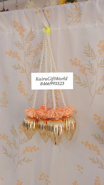 Gold Lotus Bud Peach Flower Hangings!!! - KairaGiftWorld