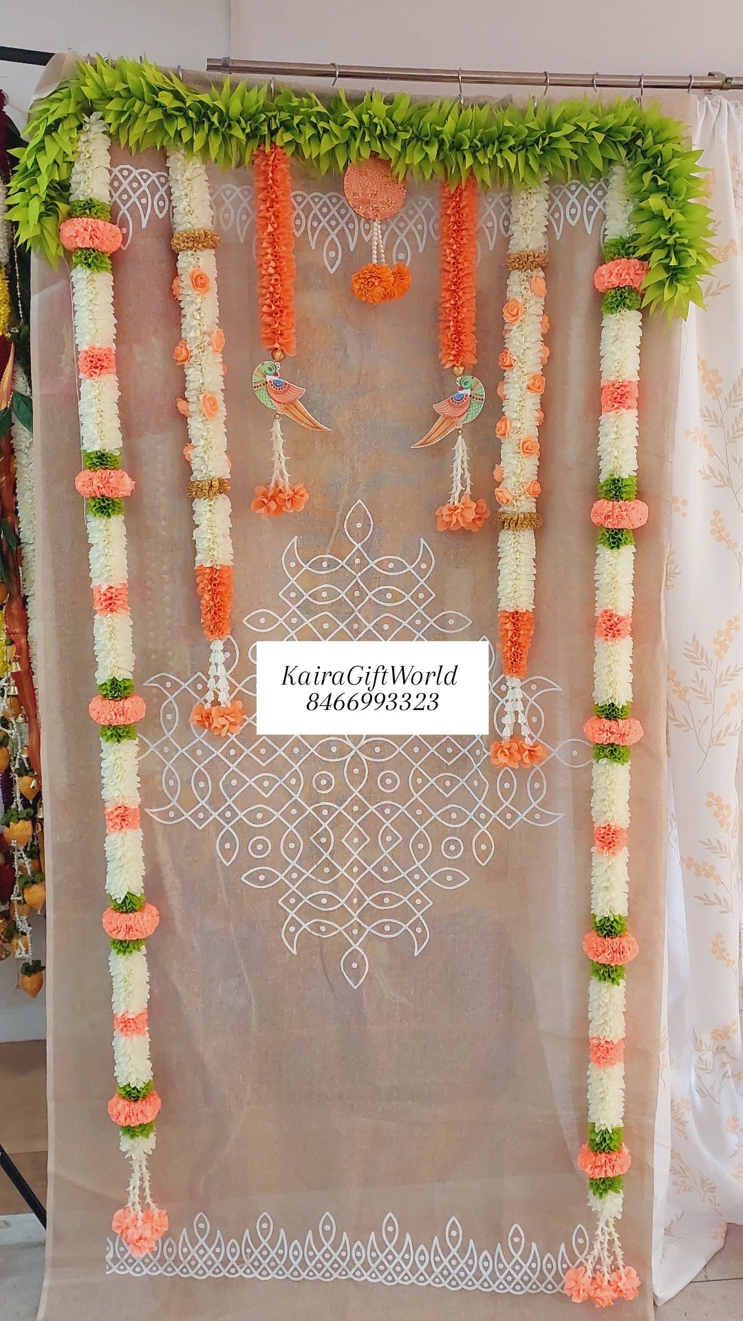 Kolam White/Peach Garlands Set!!!