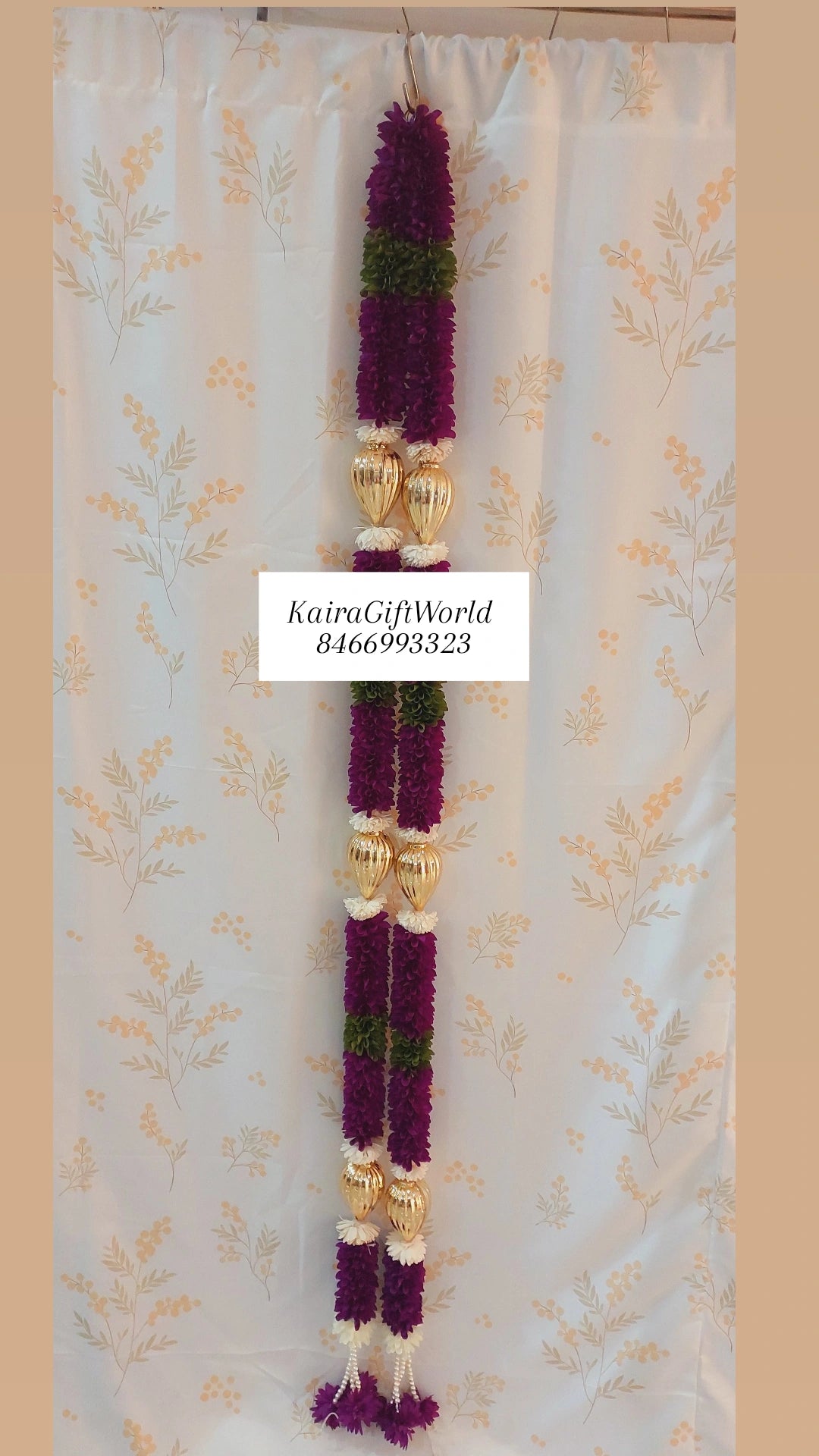 Purple/Gold Lotus bud Garlands!!!Set of 2!!!