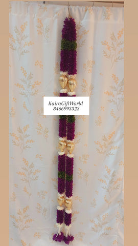 Purple/Gold Lotus bud Garlands!!!Set of 2!!!