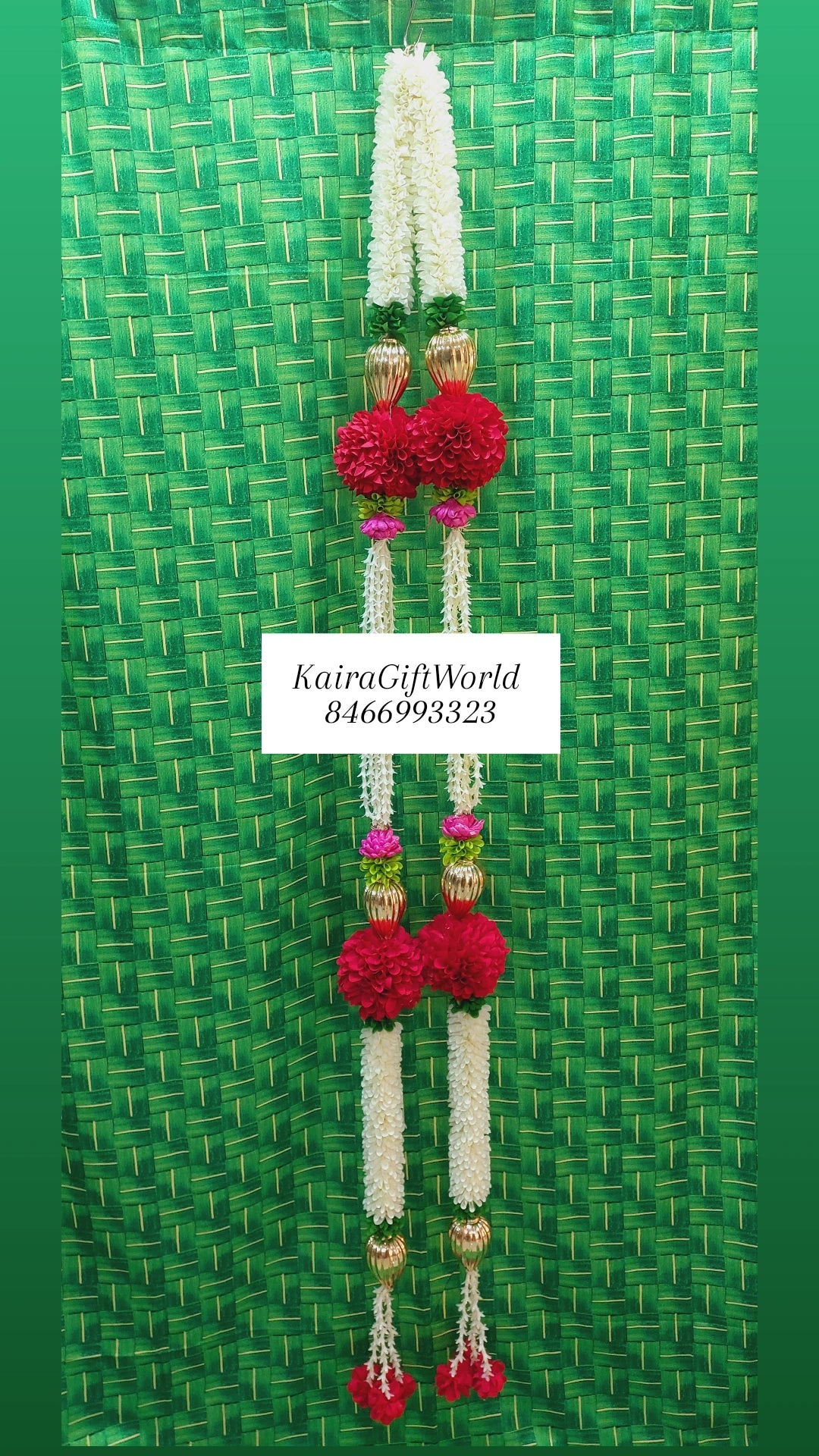 White/Dark Pink Hangings!!! Set of 2!!!