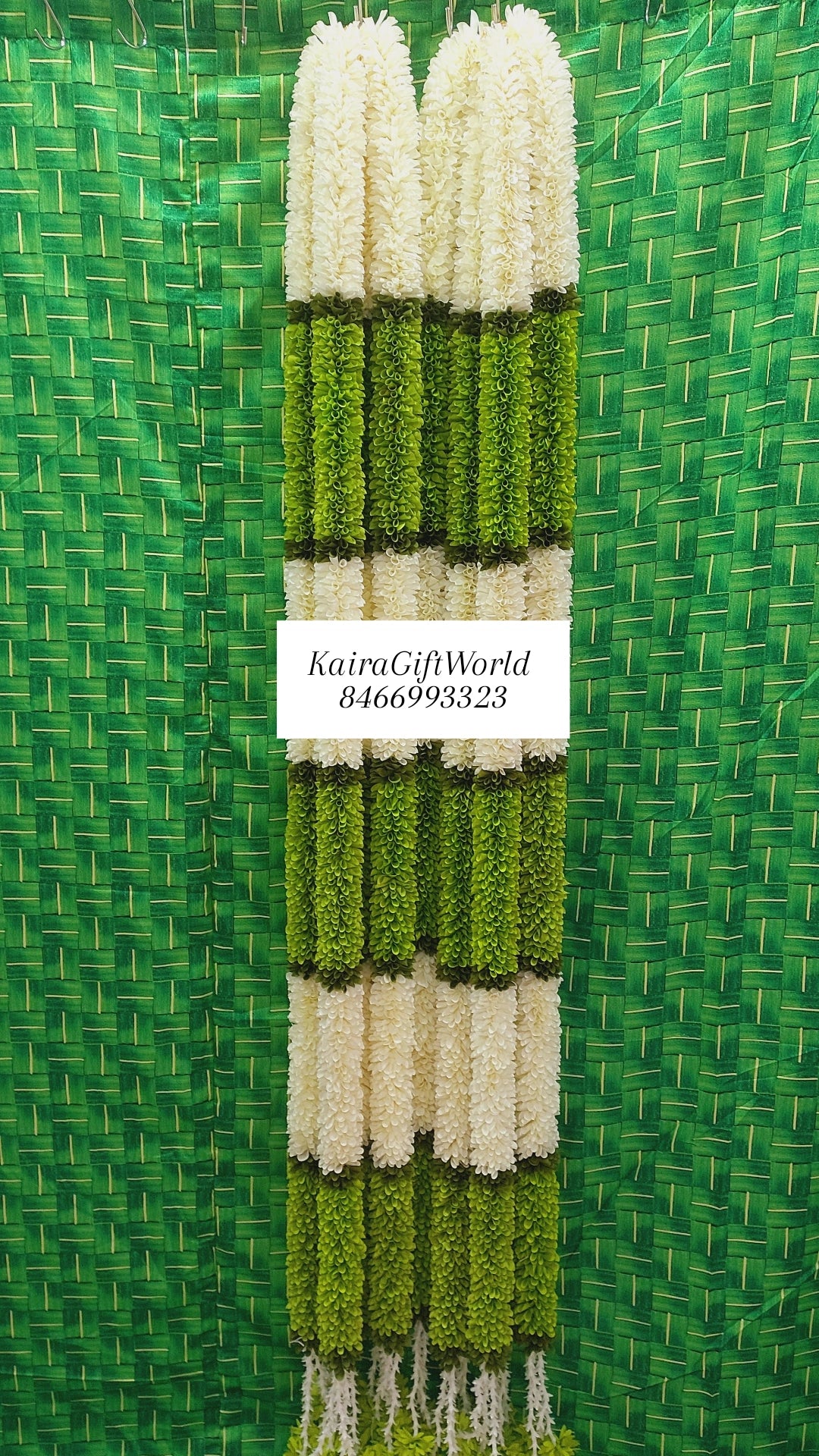 White and Green Garlands!!! Set of 2!!!