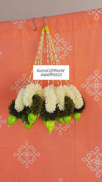 Loop Green Lotus Bud hangings with Jasmine bud string!!!