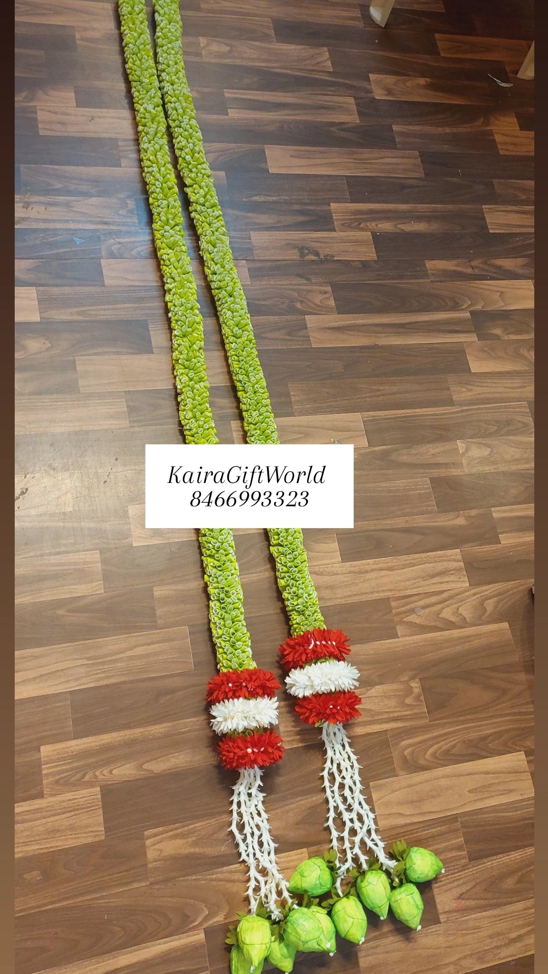 Double petal green and Red Garlands!!! Set of 2 !!!