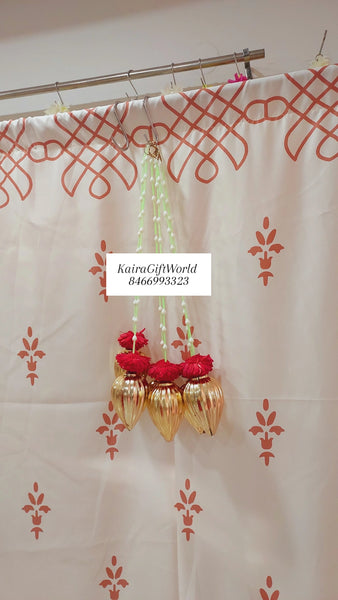 Gold Lotus Bud Peach Flower Hangings!!! - KairaGiftWorld
