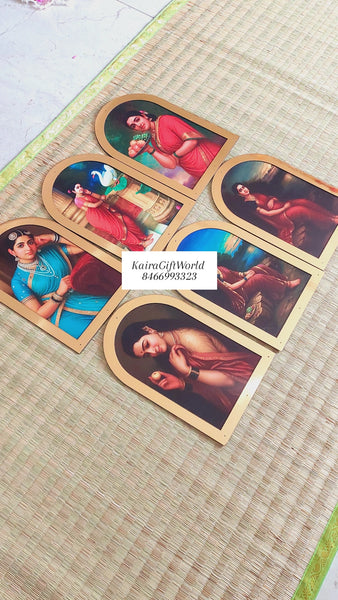 RaviVarma Paintings Theme Wooden Cutouts Set !!! - KairaGiftWorld