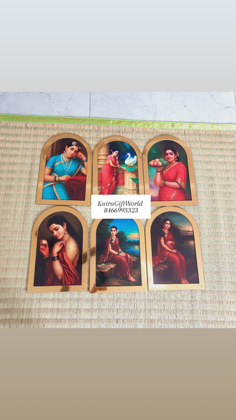 RaviVarma Paintings Theme Wooden Cutouts Set !!! - KairaGiftWorld
