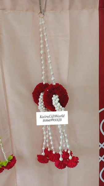 Red and White Jasmine Loop Hangings!!! - KairaGiftWorld