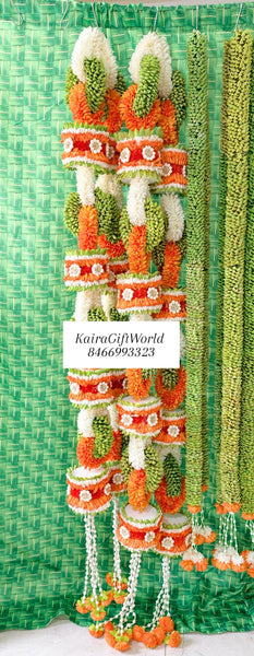 White and Orange Garlands!!! Set of 2!!! - KairaGiftWorld