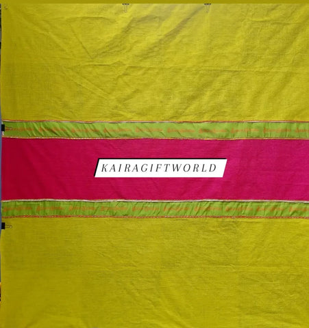 Yellow and Pink Jute Backdrop Cloth