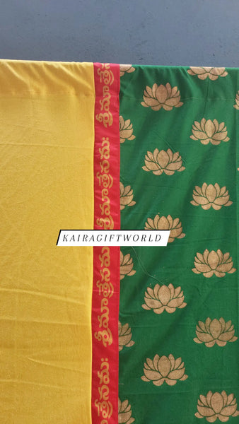 Green lotus Yellow Backdrop Cloth