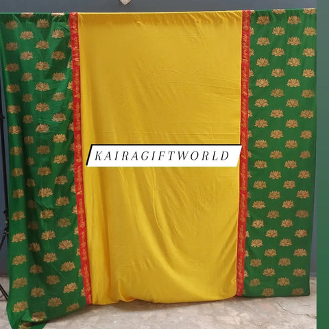 Green lotus Yellow Backdrop Cloth