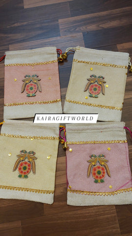 Jute Kalamkari Parrot Potli