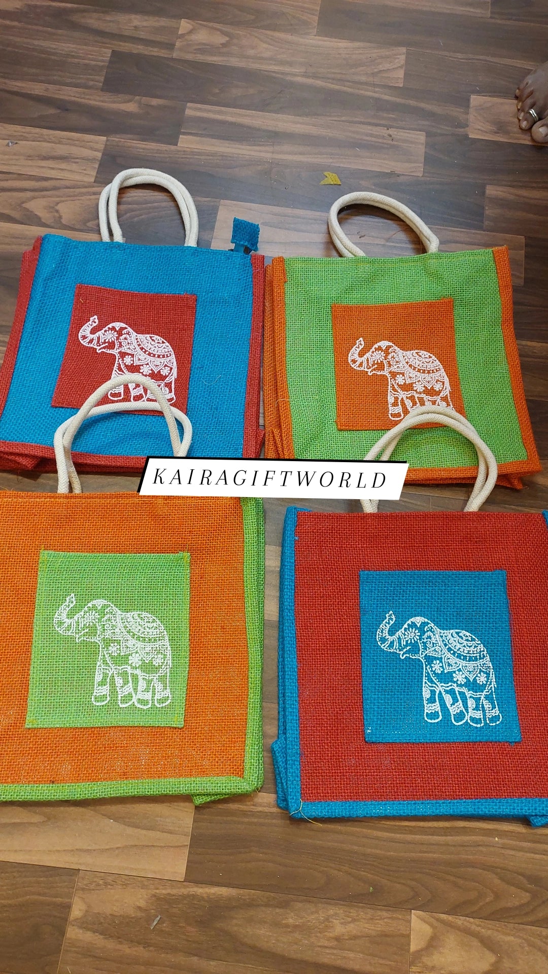 Elephant design Jute Bag