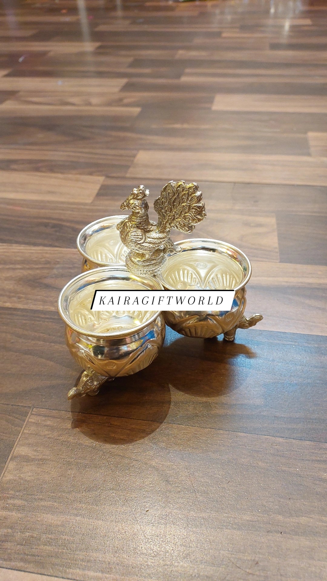 Peacock 3 bowls with Elephant Legs - Small