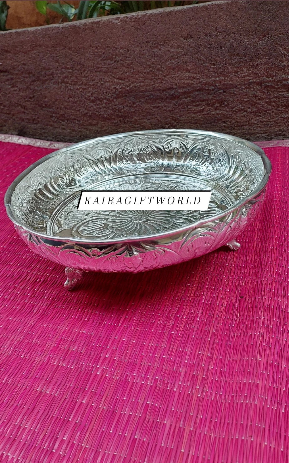 German Silver Ashtalakshmi Pooja Plate