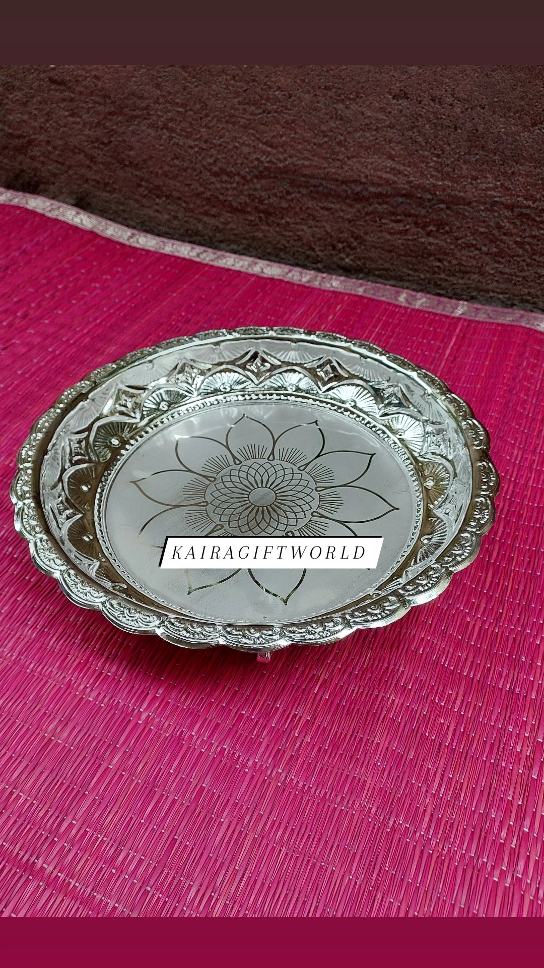 German Silver Flower Plate