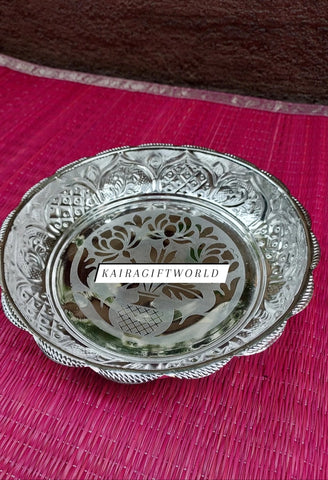 German Silver Tree Plate