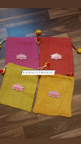 Jute Lotus Potli