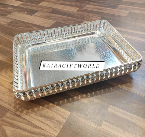 German Silver Square Tray-K44