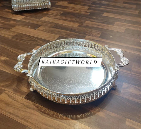 German Silver Tray with Handles - K50