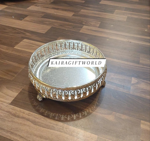 German Silver Round Tray-K39