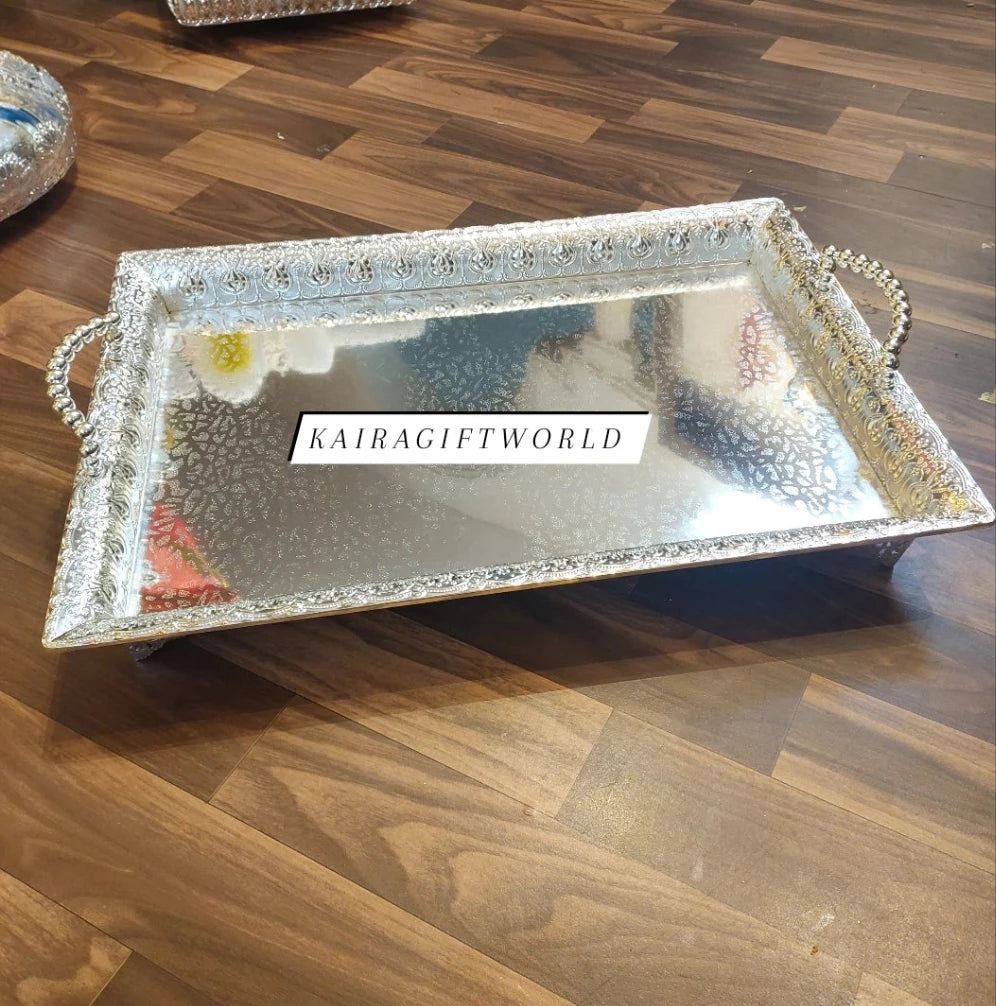 German Silver Square Tray-K4