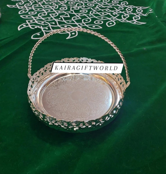 German silver Tray with Handle - K34&35
