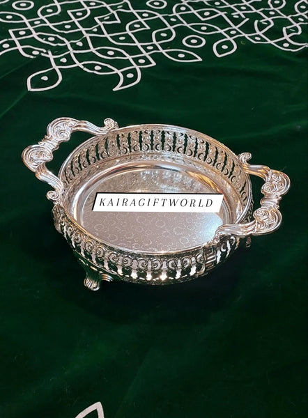 German Silver Tray with Handles - K48