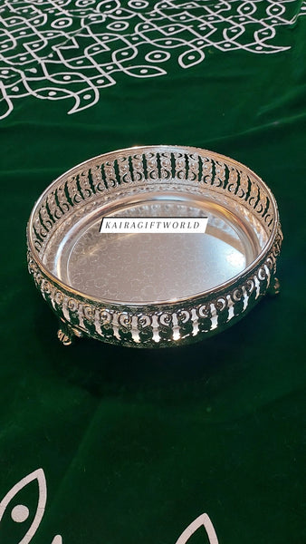 German Silver Round Tray-K39
