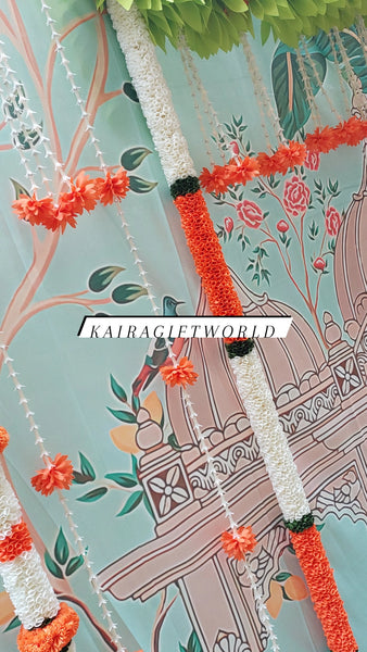 Peacock Backdrop/Orange Garlands!!!