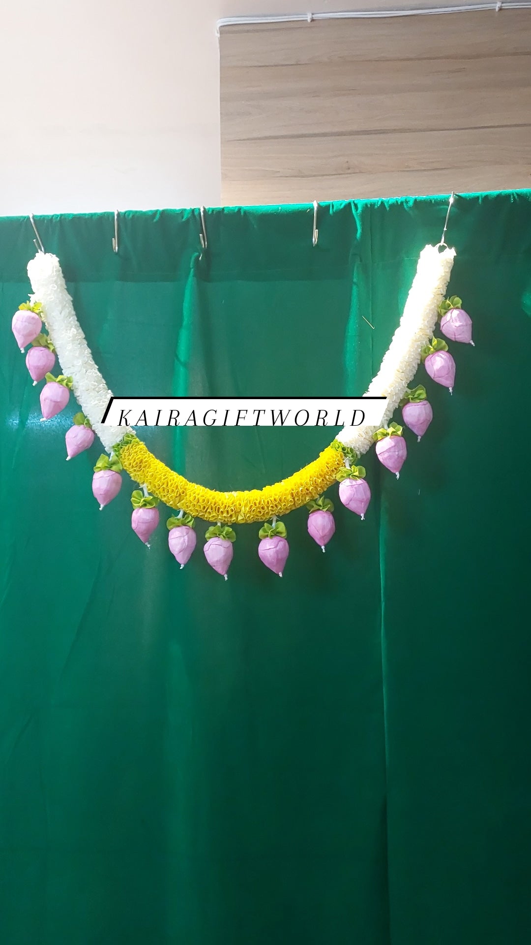 White and Yellow Lotus Bud Toran