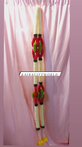 Pink/Green loop hangings Pair